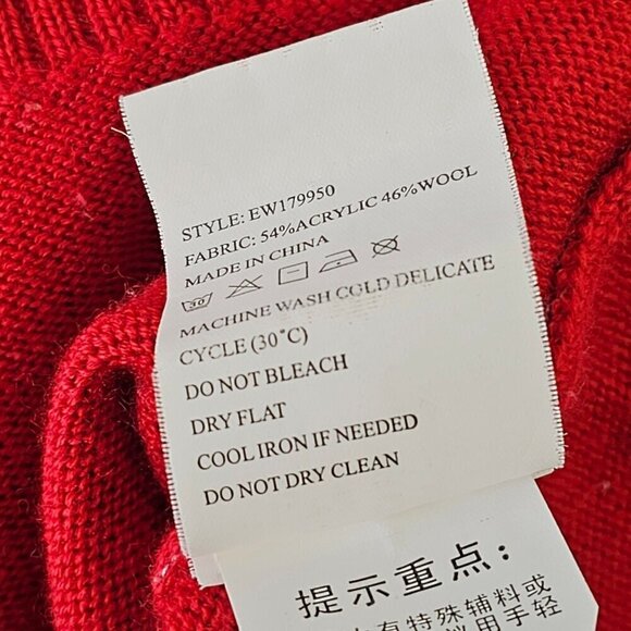 Elle Red Knit Baby Girl Dress 3-6Mo/61cm Wool Blend Long Sleeve Round Neck - Picture 7 of 7